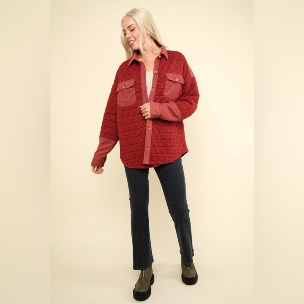 #118 Soft Quilted Shacket - Picture 4 of 6